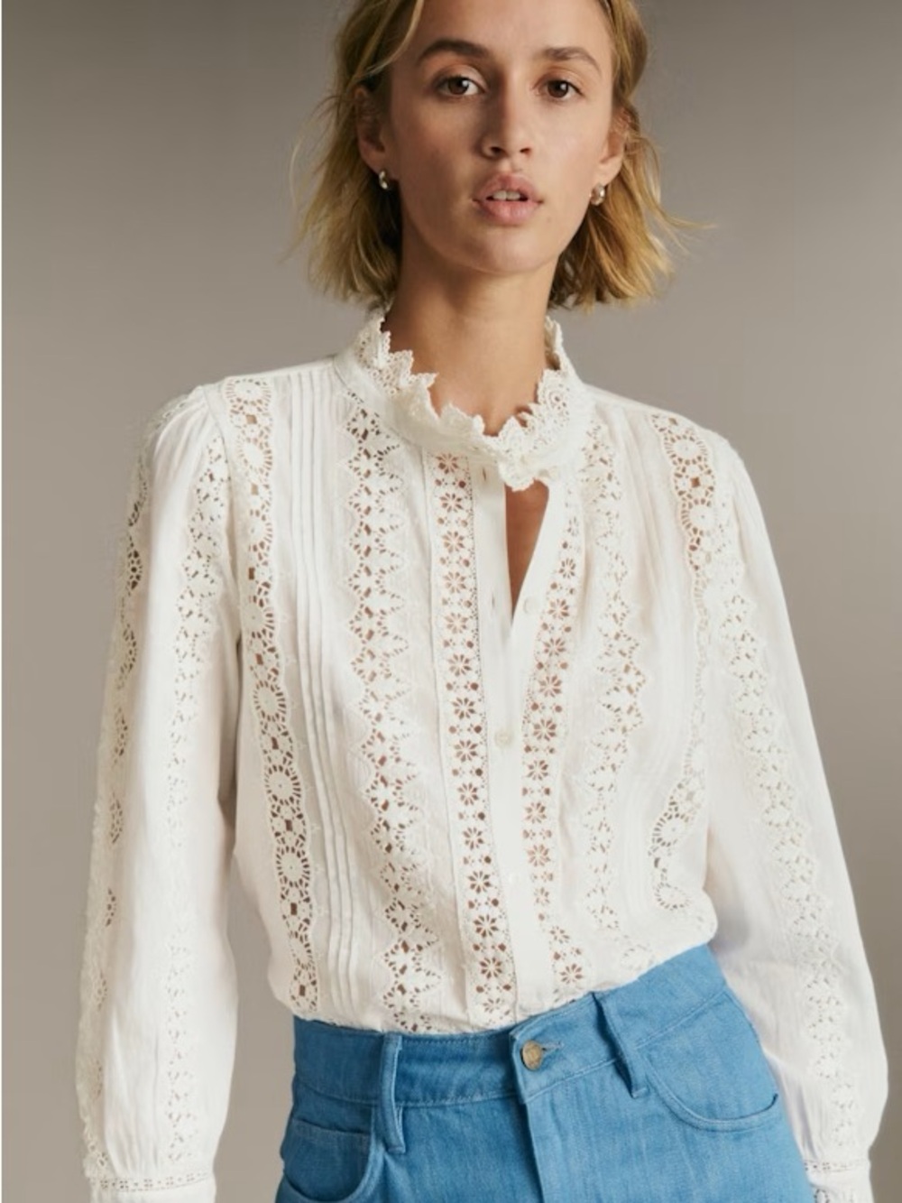 Sezane Rym Shirt in Ecru 44